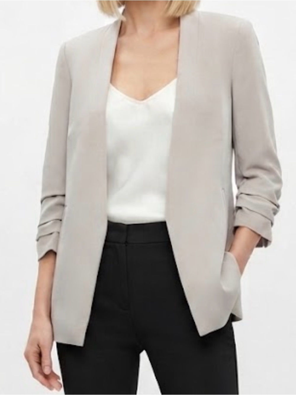 Rachel Zoe Open-Front Taupe Blazer